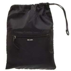 Prada Nero Tessuto Nylon Drawstring Bucket Makeup Bag